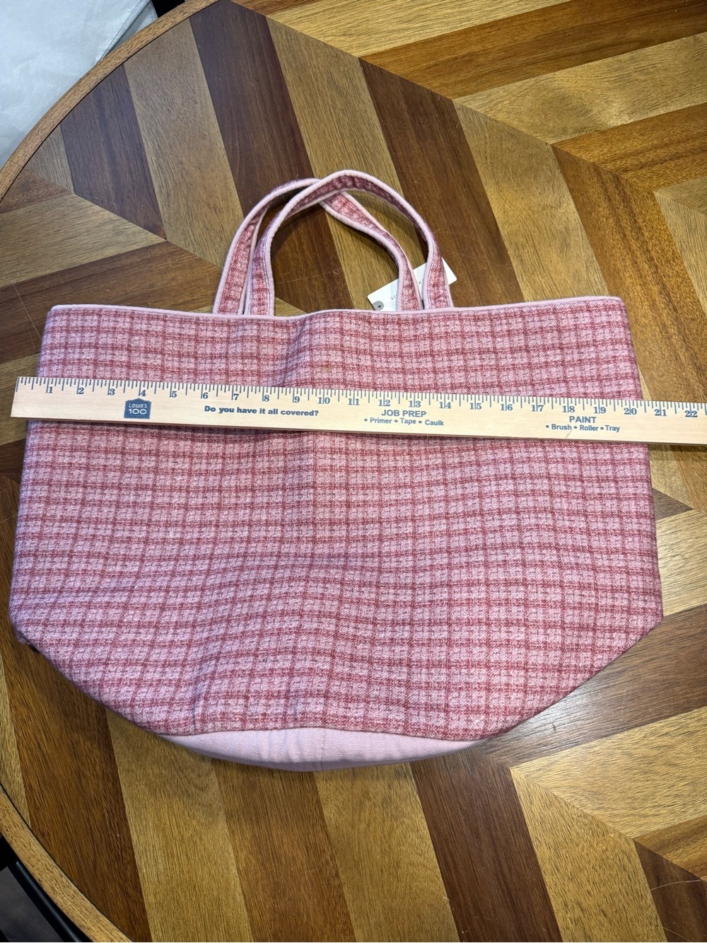 Anthropologie Verity Cotton Basket Bag Dusty Rose Tweed Tote new with tag - Picture 8 of 11
